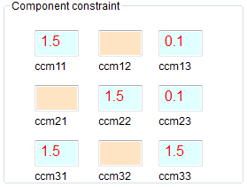 Component Constraint设定界面