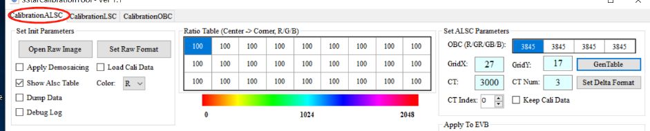 Plugin选单 --> SStarCalibrationTool --> CalibrationALSC示意图