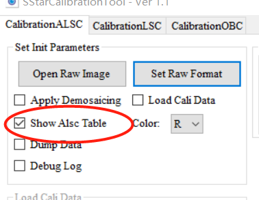 勾选Show ALSC Table示意图